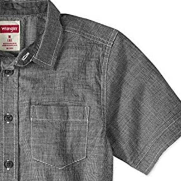 Wrangler Boys Buttonup Black Dress Shirt SMALL NEW - Picture 2 of 6
